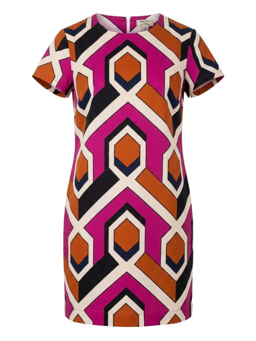 Corey Lynn Calter Geometric Mod Shift Dress Pink Orange Size Small Colorful